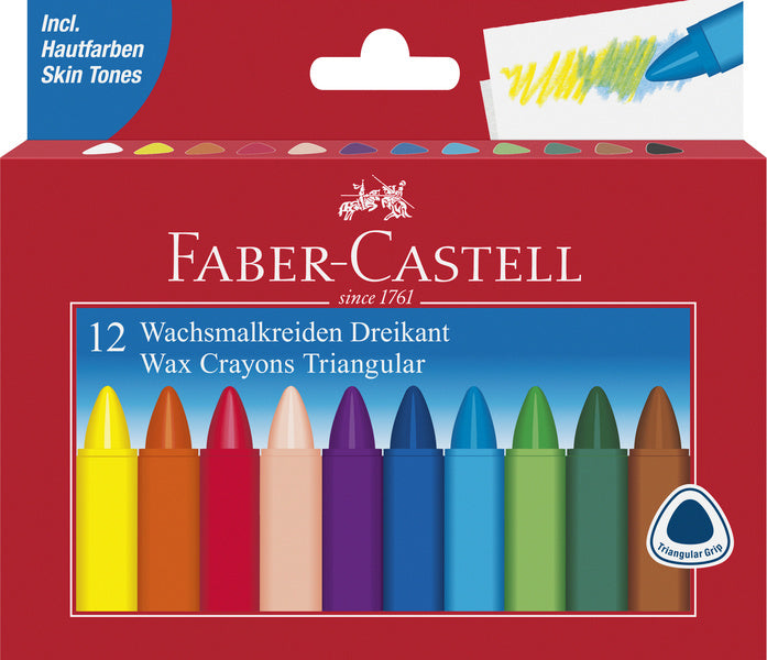 Faber-castell voksblyanter - trekantede - 12 stykker - fc-120010
