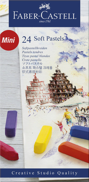 Faber-castell pastel kridt - halv længde - 24 stykker - fc-128224