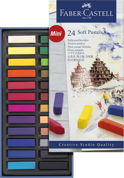 Faber-castell pastel kridt - halv længde - 24 stykker - fc-128224