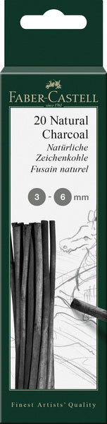 Faber-castell kul - pitt monokrom - 3-6 mm - 20 stk - fc-129198