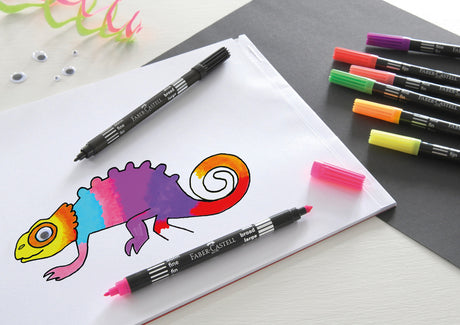 Faber castell fc-151109 tuschpenne duo neon farver i etui 10 stk.