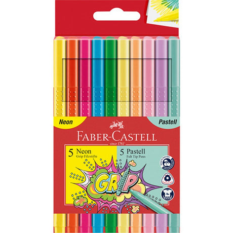 Faber castell fc-155312 tuscher neon og pastel 10 stk.