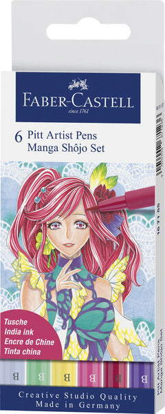 Faber Castell FC-167155 Tegnepen Faber-Castell Pitt Artist Pen Manga 6-delt penalhus Shojo