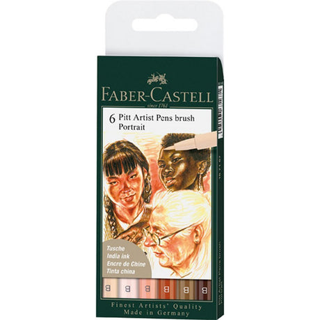 Faber Castell FC-167167 Pitt Artist Pens Pensel Portræt 6 stk
