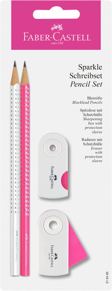 Faber castell fc-218495 skrivesæt faber-castell sparkle hvid pink