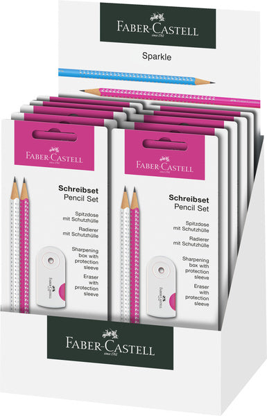 Faber castell fc-218495 skrivesæt faber-castell sparkle hvid pink