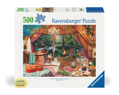 Ravensburger puslespil hyggelig glamping - puslespil - 500 storformatbrikker