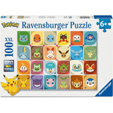 Ravensburger – Pokémon-ansigter – børnepuslespil – 100 XXL-brikker