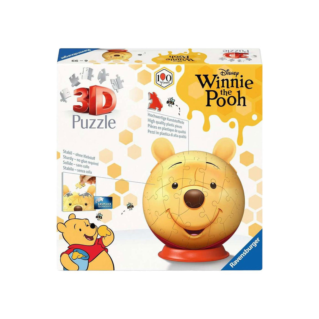 Ravensburger – Disney Peter Plys – 3D puslespil med ører – 77 brikker