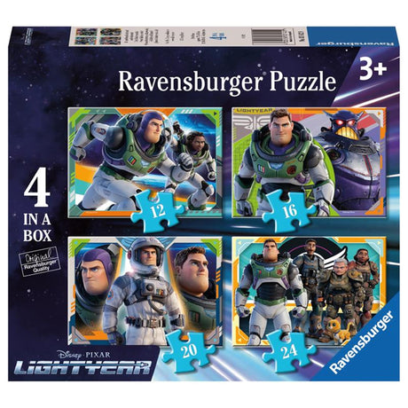 Ravensburger disney lightyear 4in1box puslespil - 12+16+20+24 brikker - børnepuslespil