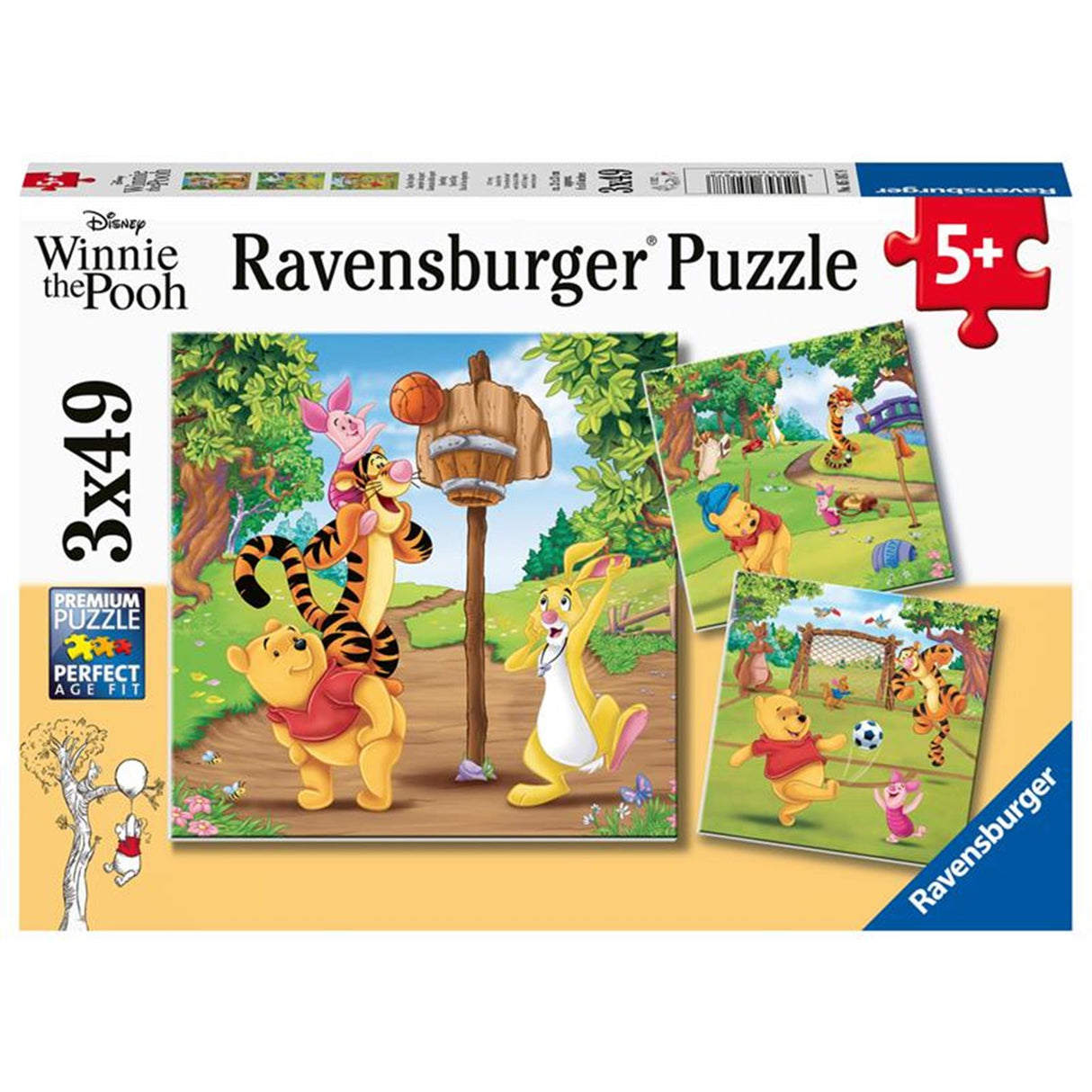 Ravensburger puslespil Disney Peter Plys sportsdag - 3x49 brikker - børnepuslespil