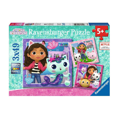 Ravensburger puslespil gabby's dukkehus - puslespil - 3x49 brikker