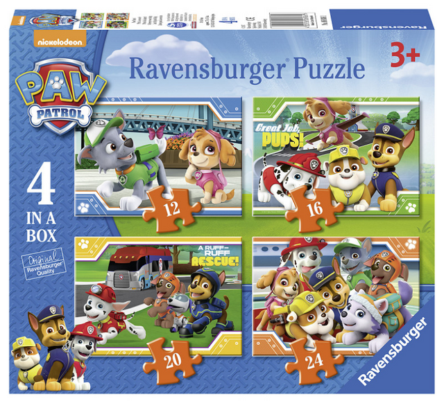 Ravensburger puslespil pote patrulje, 4-i-1