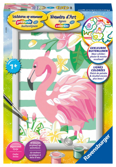 Ravensburger maling efter nummer maleri efter nummer - flamingo