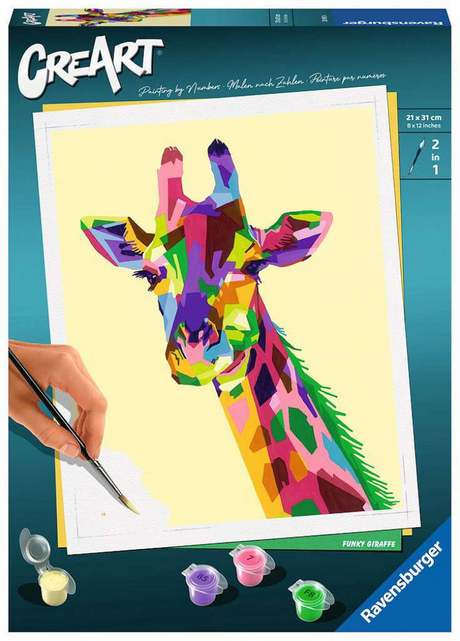 Ravensburger maleri efter tal ravensburger creart giraf - maleri efter tal for voksne - hobbypakke