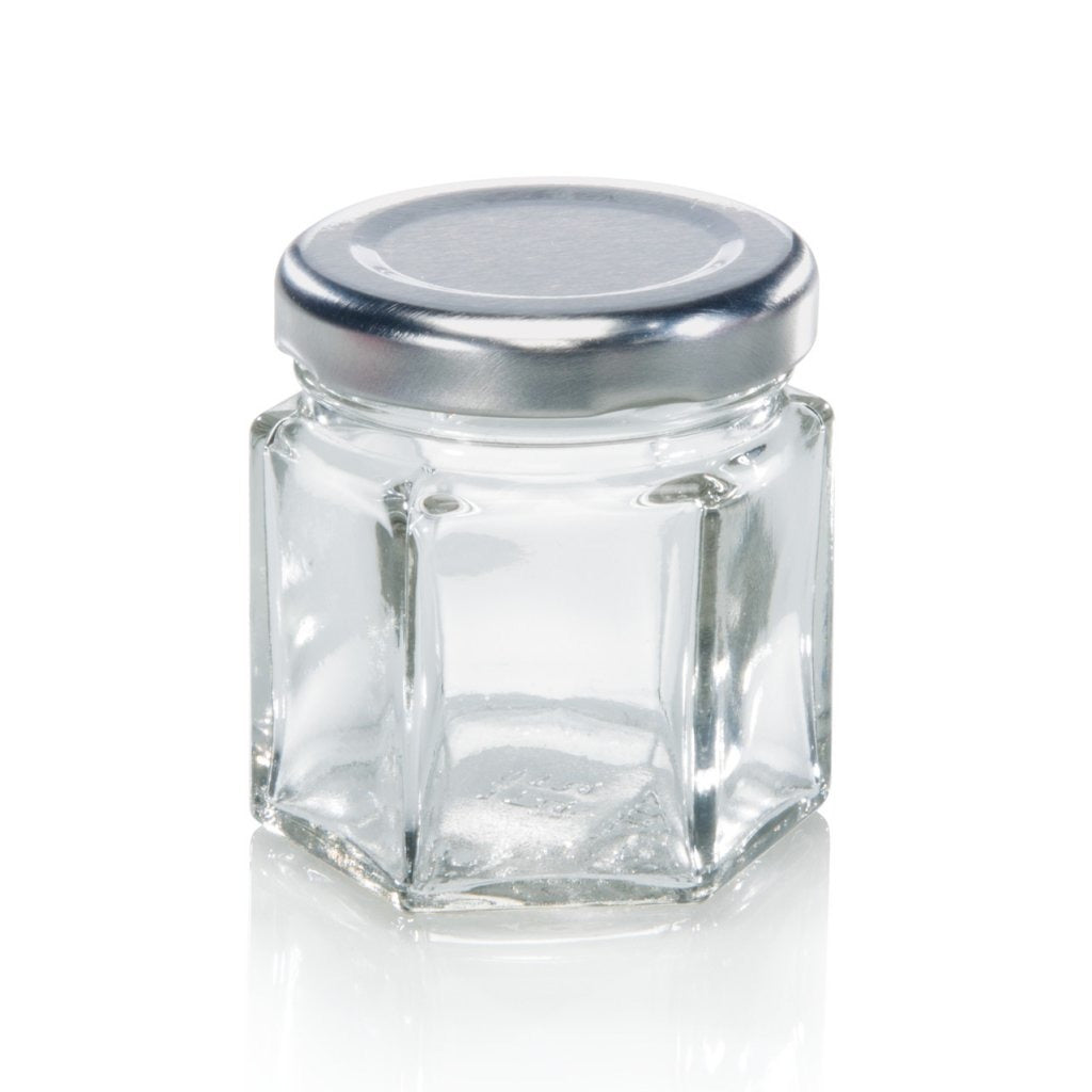Leifheit 3208 syltetøjsglas sekskantet 47 ml glas sølv