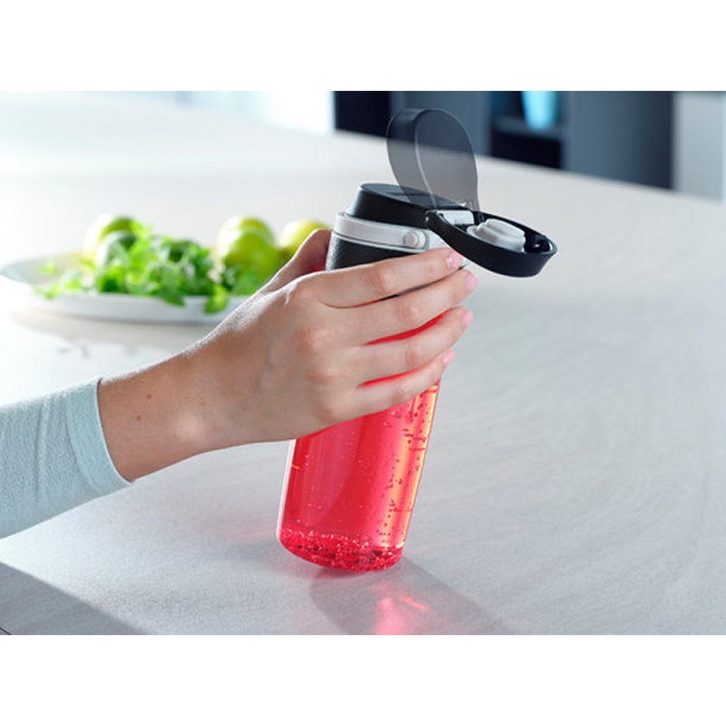 Leifheit 3263 flip tritan drikkeflaske 550 ml rød