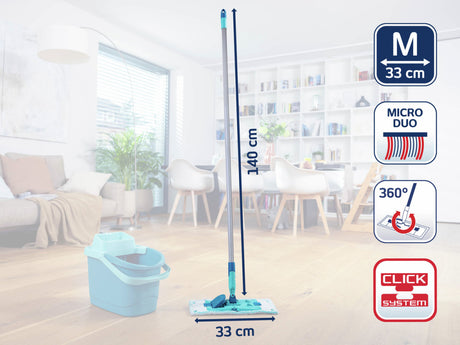 Leifheit powerclean gulvvisker m 33cm med håndtag 140cm