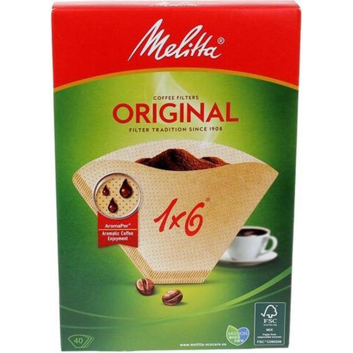 Melitta kaffefiltre 1x6 40 stk