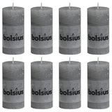 Bolsius Bolsius rustikke stearinlys 8 st 100x50 mm lysegrå