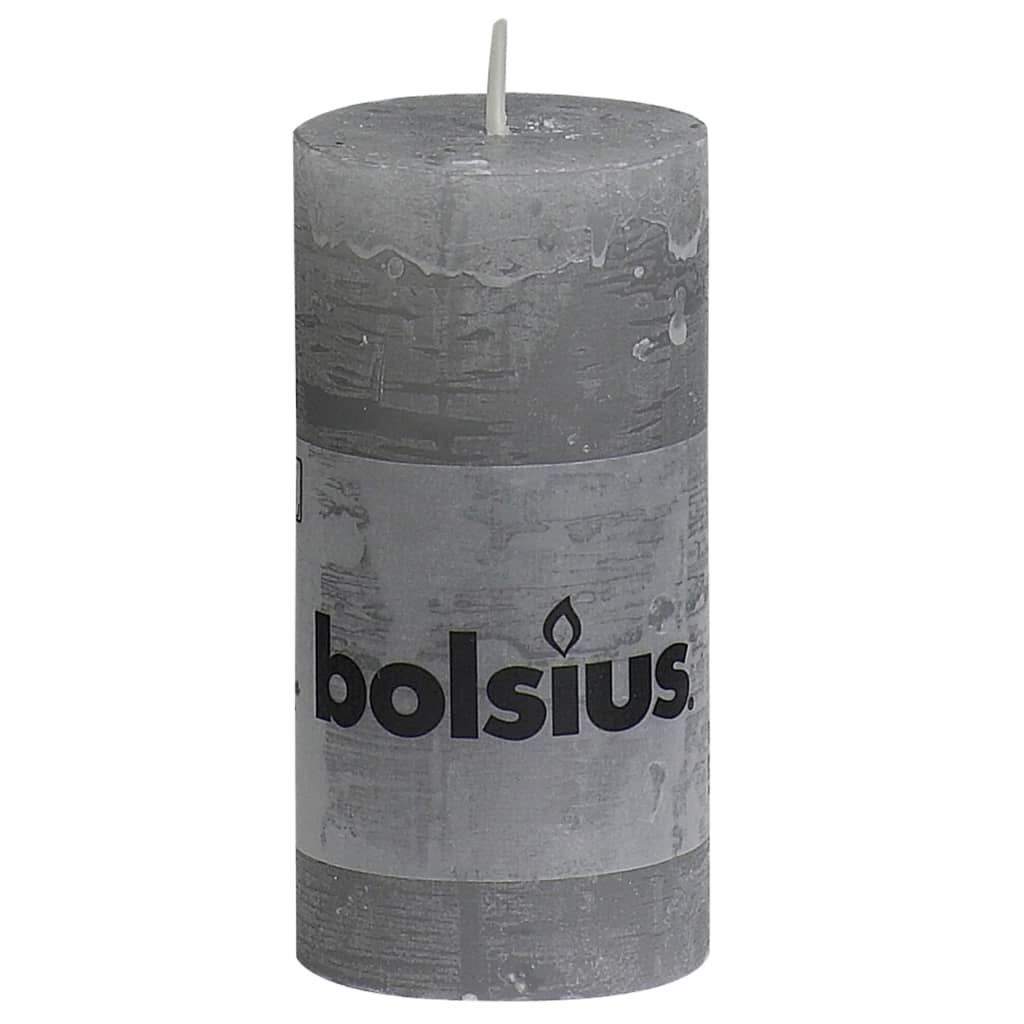 Bolsius Bolsius rustikke stearinlys 8 st 100x50 mm lysegrå