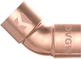 Kirchhoff kobberbøjning 45°, blottet, 28 mm, 2 fatninger (5041) - 989115055