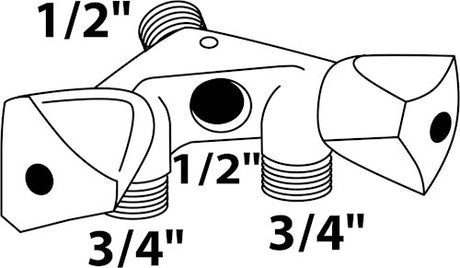 Kirchhoff apparattilslutning vægventilstik, 1 2 et x 3 4 et x 1 2 it, med kontraventil - 986321113