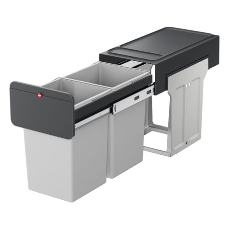 Hailo inbouwemmer eco-line duo l 2x14 l staal zwart