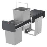 Hailo inbouwemmer eco-line duo l 2x14 l staal zwart