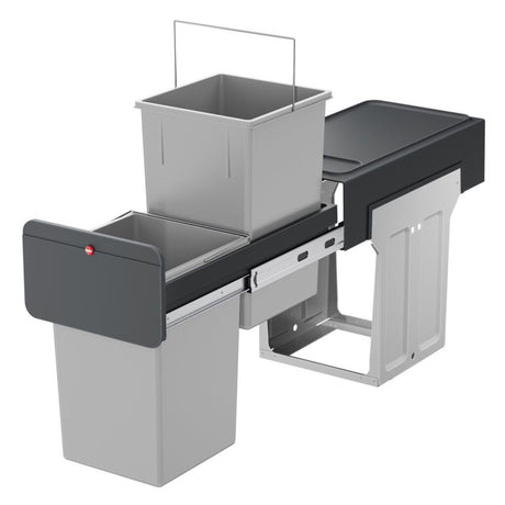 Hailo inbouwemmer eco-line duo l 2x14 l staal zwart