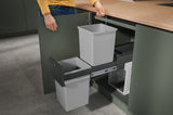 Hailo inbouwemmer eco-line duo l 2x14 l staal zwart