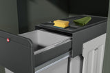 Hailo inbouwemmer eco-line duo l 2x14 l staal zwart