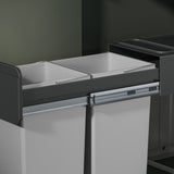 Hailo inbouwemmer eco-line duo l 2x14 l staal zwart