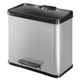Hailo 0630-220 öko duo plus l pedalspand 17+9l rustfrit stål sølv