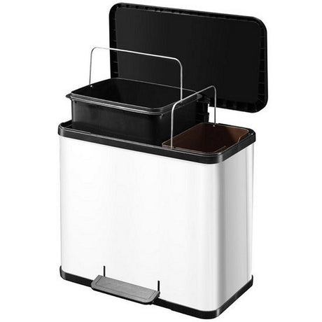 Hailo 0630-230 OKO Duo Plus L Pedal Bucket 17+9L White Black