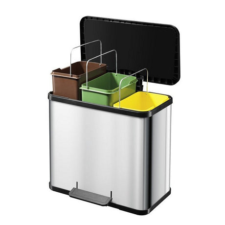 Hailo öko trio plus affaldsbeholder - 3 x 9l - rustfrit stål