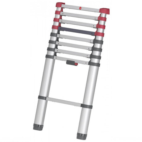 Hailo t80 aluminium teleskopstige 13 trin + stabiliseringsstang 111-380 cm