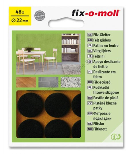 Fix-o-moll filt gl rund 22mm brun