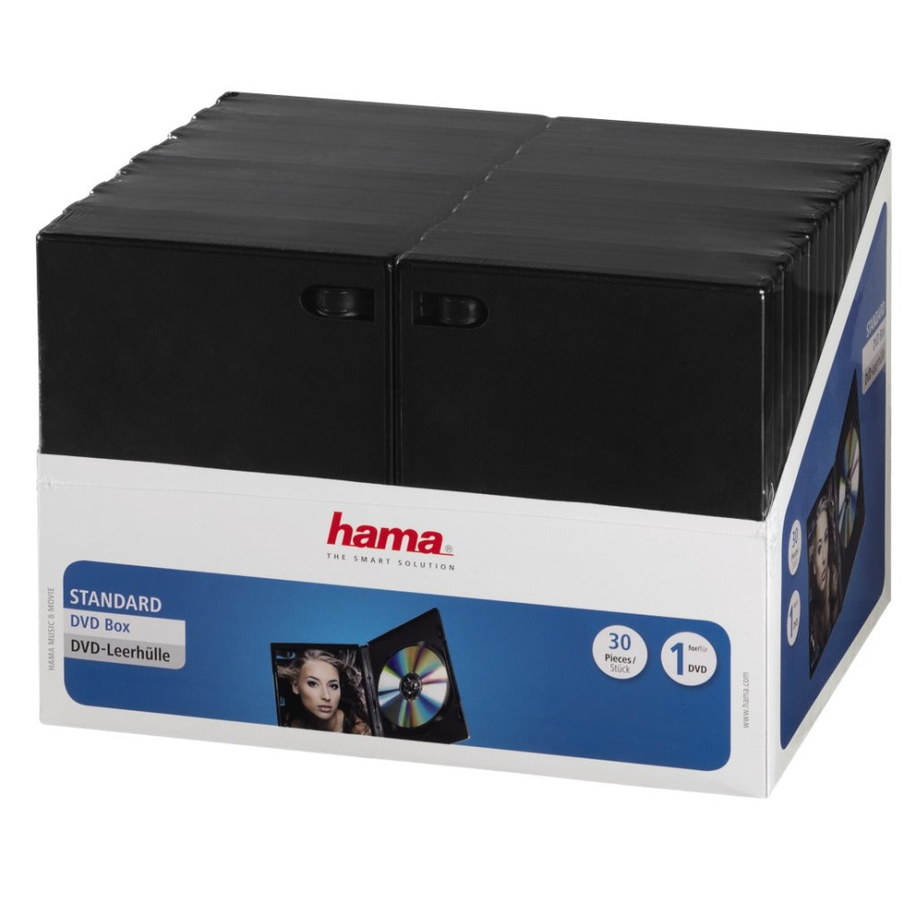 Hama DVD-boks sort 30-pak rød