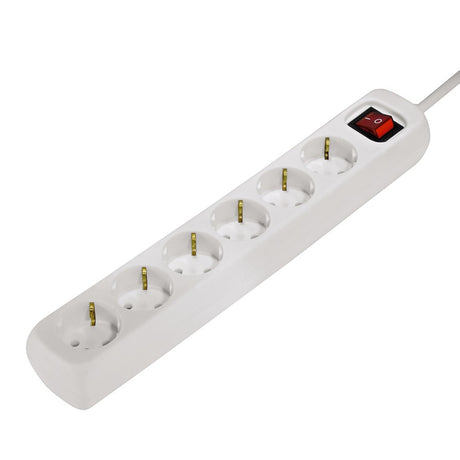 Hama fordelerpanel 6 stikkontakter med afbryder børnesikker 1,4 m hvid
