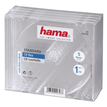 Hama CD-boks gennemsigtig 5-pak