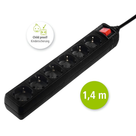 Hama 6-vejs ja.w.s.a.ks.1,4m bk