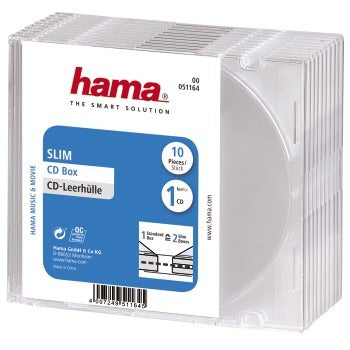 Hama CD slim box gennemsigtig 10 pakke