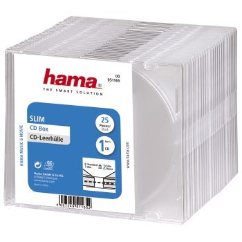 Hama CD slim box gennemsigtig 25 pakke