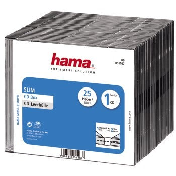 Hama CD slim box sort 25 stk