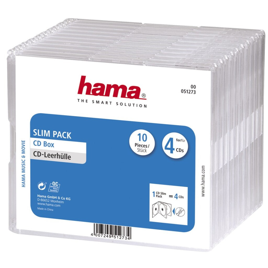 Hama CD-bokse #039;slim-pack #039;4 pr. 10