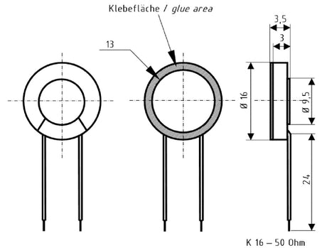 Visaton vs-k16 miniature højttaler 16 mm 50 ohm