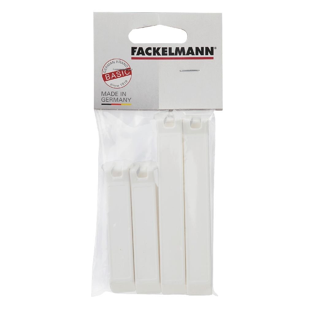 Fackelmann basis ferskvareklemme 11 og 8 cm hvid 4 stk