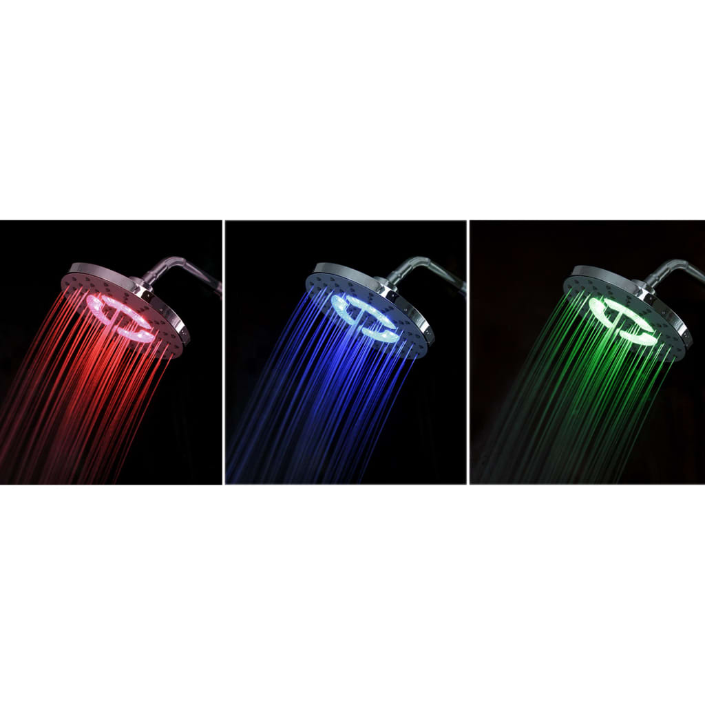 Schütete Schüte Rain Shower Set med LED-belysning Galaxis Chrome-farvet