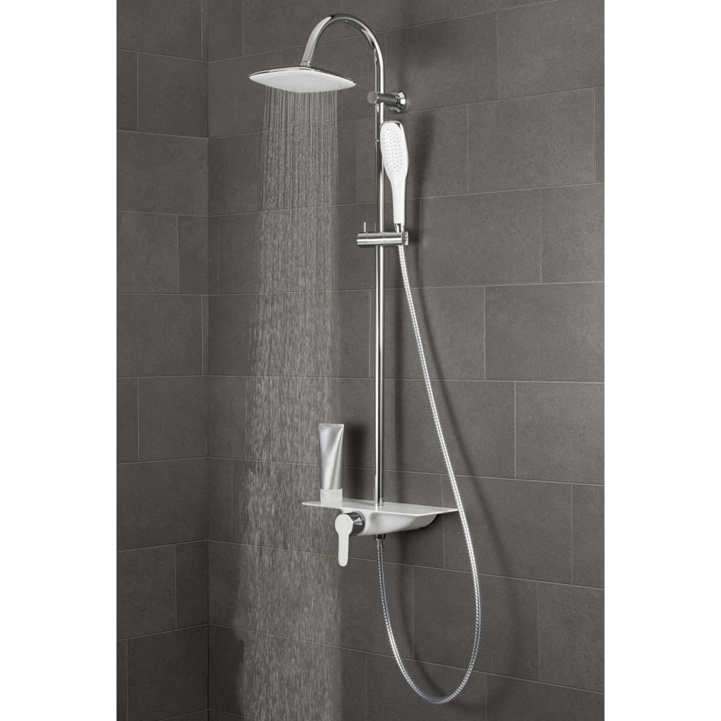 Schüte Rain Shower Set med Mixer Tap og Plateau Waterway Chrome-White